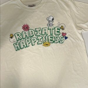 Peanuts Cream Snoopy Tee with Radiate Happiness Design